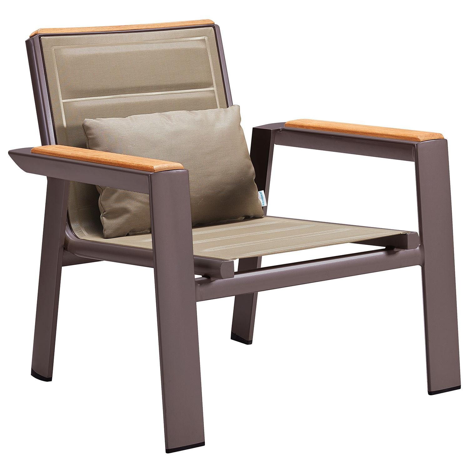 HIGOLD GENEVA Outdoor Lounge Chair - Latte - Set of 2 - Single Chair - White Background thumbnail