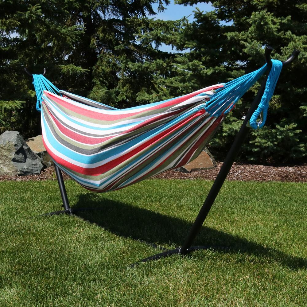 Ultimate Patio Brazilian Double Hammock with Stand - Cool Breeze - Lifestyle thumbnail
