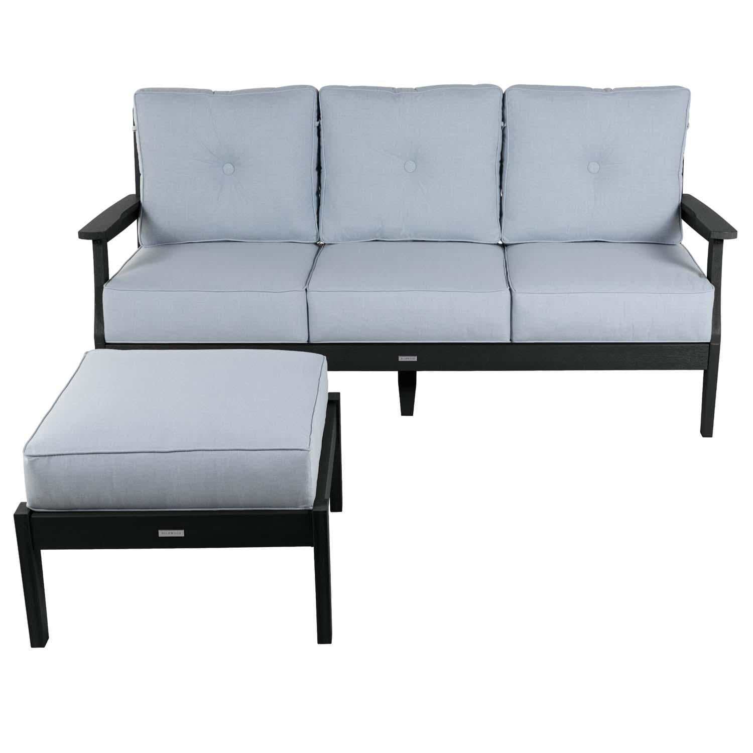 Blushing Bay 2 Pc Recycled Plastic Seating Set in Bliss Dew/Black by Lakeview Outdoor Designs - Front View - White Background thumbnail