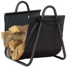 UniFlame Black Log Rack With Heavy Canvas Carrier - W-1580 image