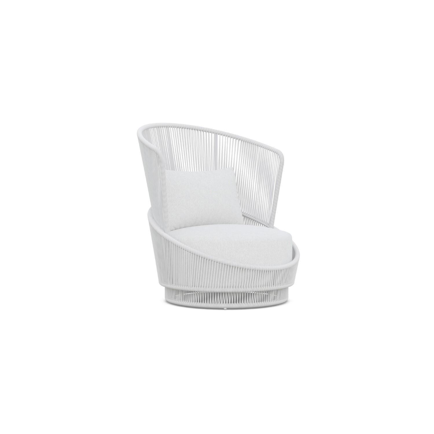Palma Woven Rope Swivel Club Chair in White Mist/Cloud by Azzurro ...