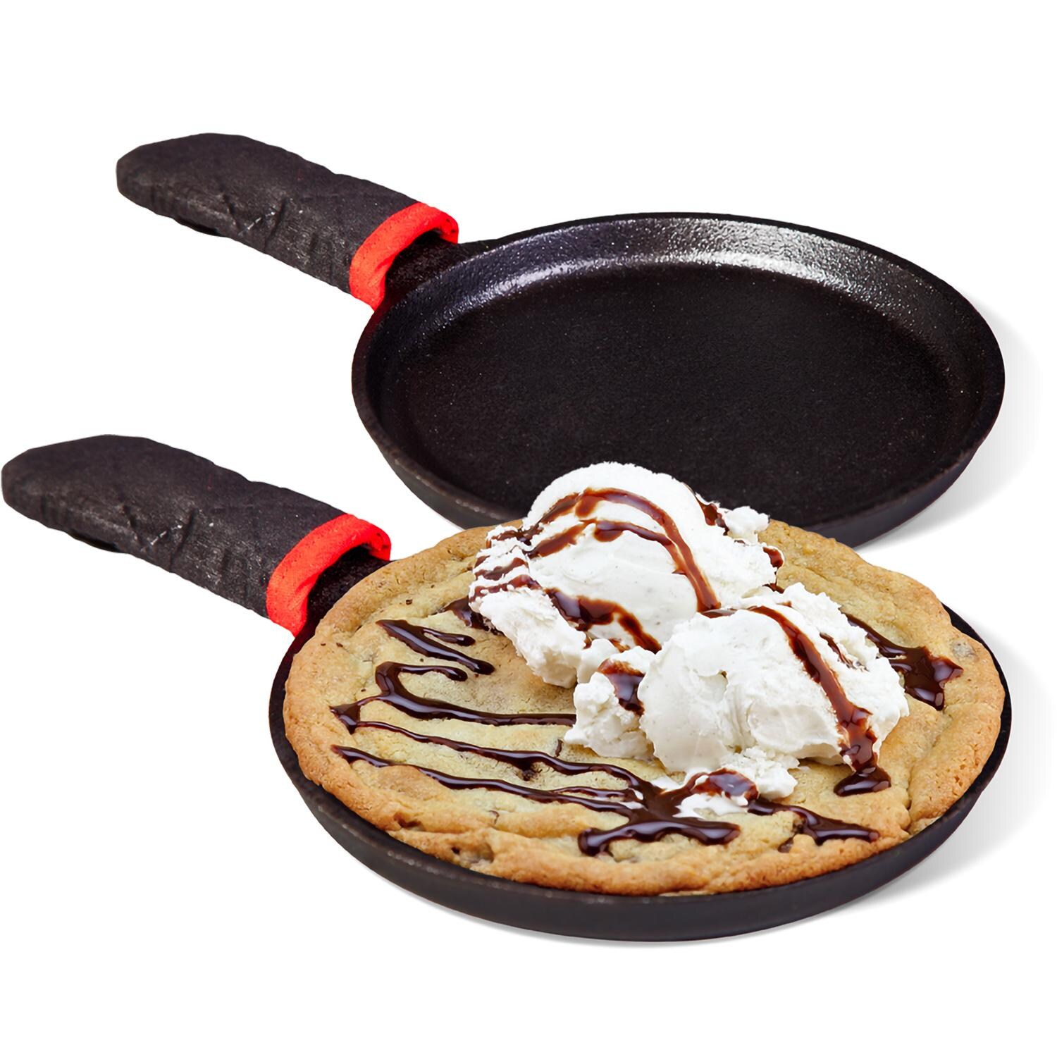 Camp Chef Skookie 7-Inch Mini Skillet 2-Pack - Lifestyle View With Heat-Resistant Grip Handles thumbnail