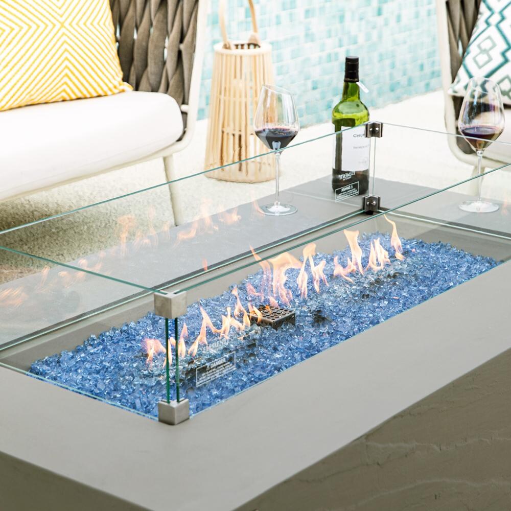 Elementi OFG410/415-WS Meteora, Colorado, Cape Town, Positano, Riviera 40 Inch Rectangle Glass Wind Screen - Poolside - Lifestyle thumbnail