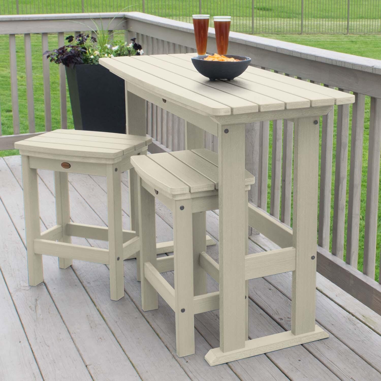 Hart Lane 3 Pc Recycled Plastic Counter Height Dining Set in Whitewash By Lakeview - Lifestyle thumbnail