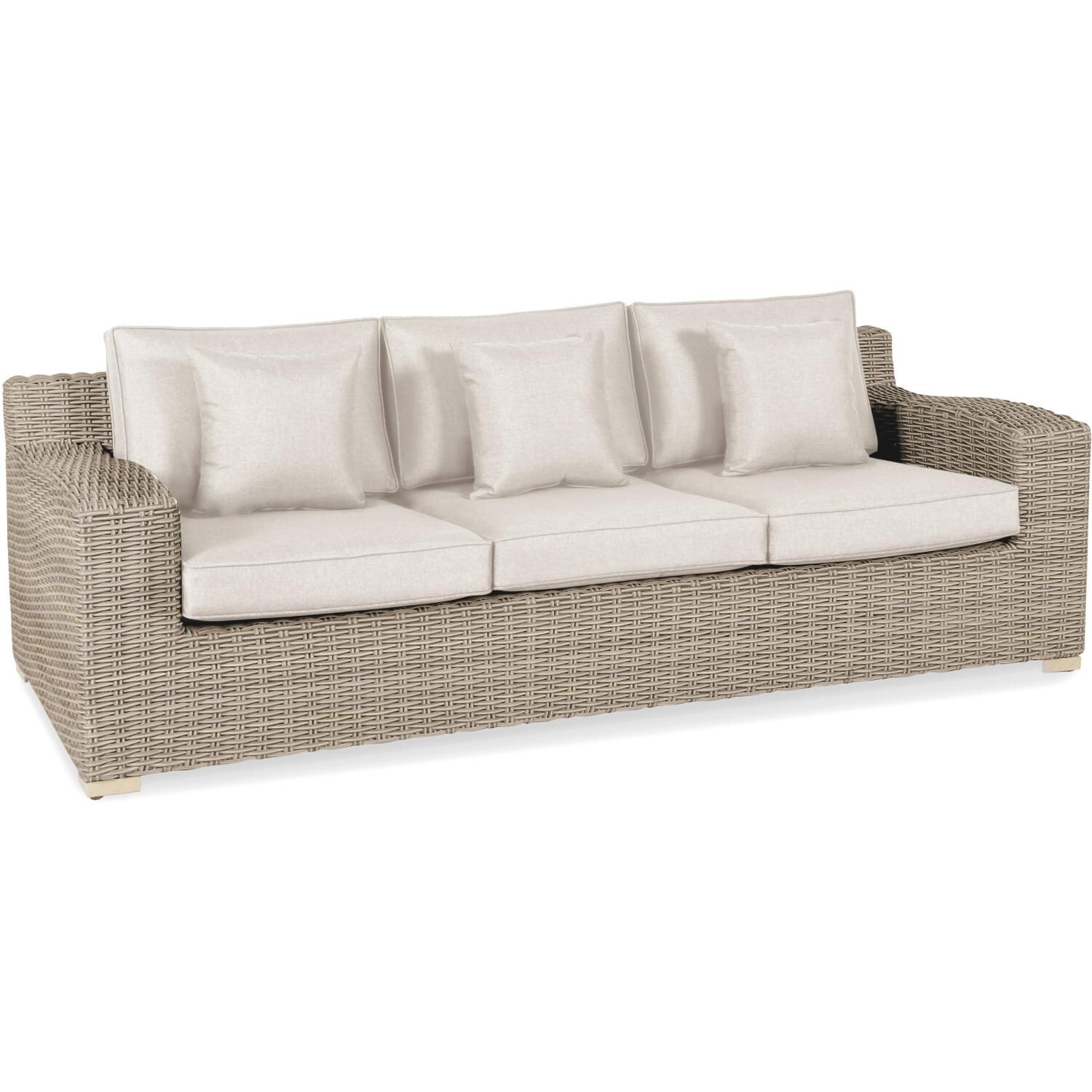 Palma Luxe 4 Pc Wicker Seating Set in Oyster / Cast Silver - Sofa - White Background thumbnail