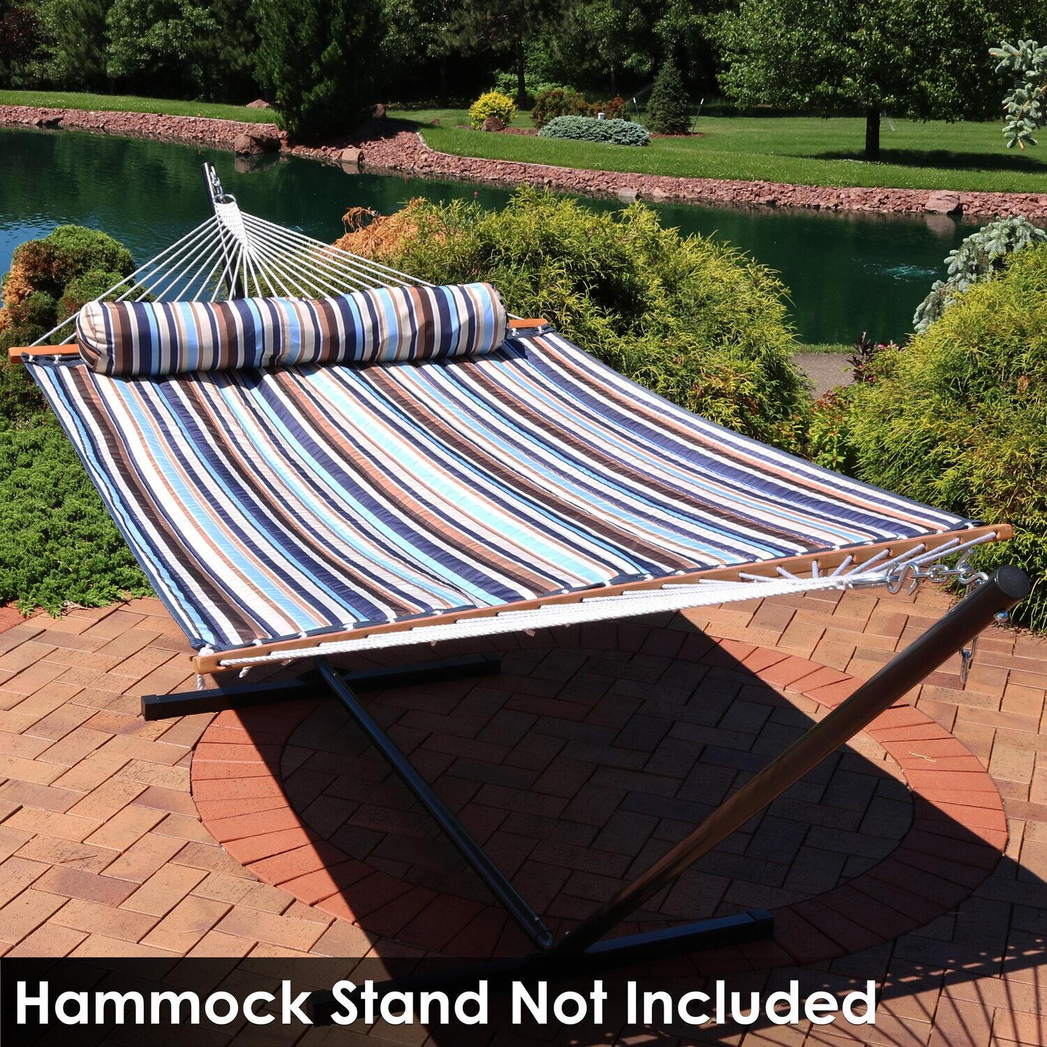 Ultimate Patio Quilted Double Hammock w/ Pillow - Ocean Isle - Hammock Stand Not Included - Lifestyle thumbnail