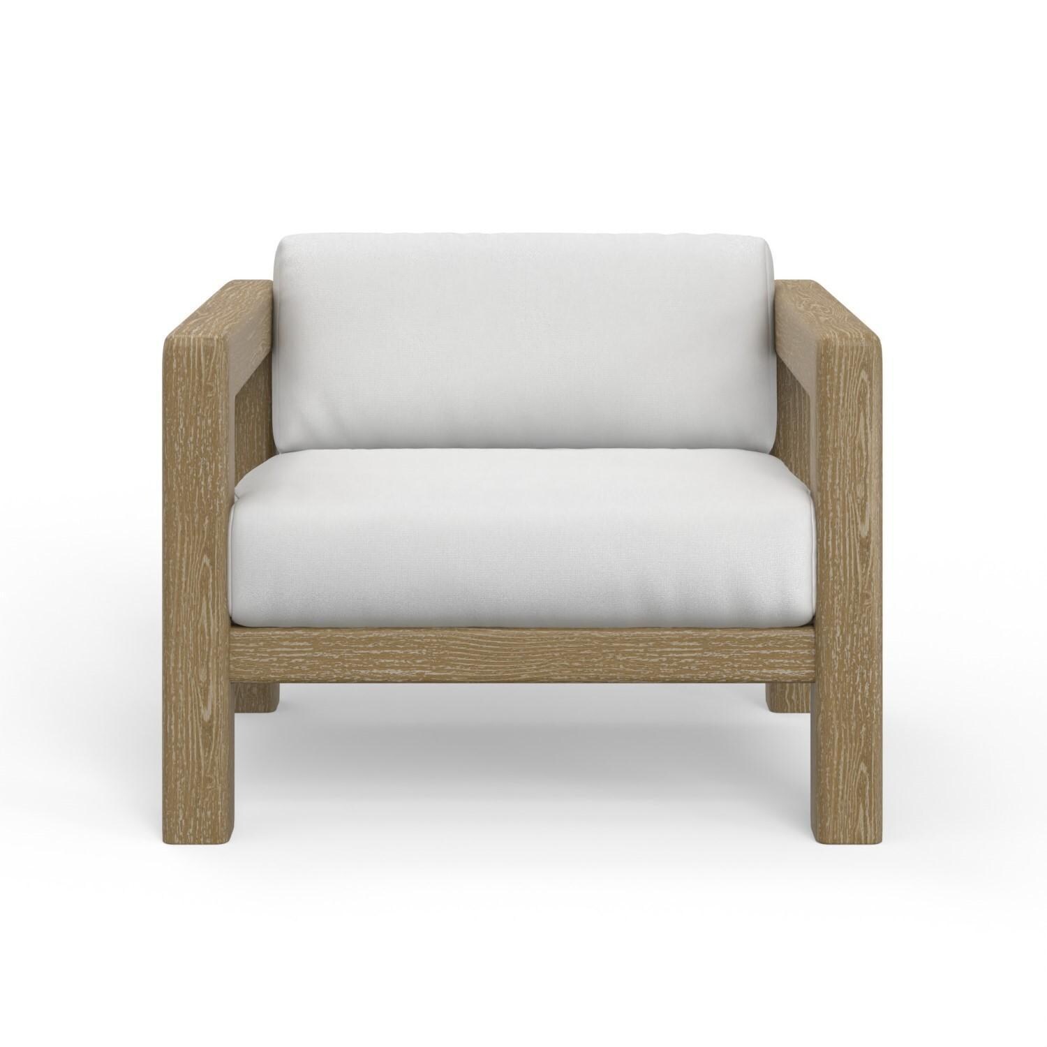 Sedona Teak Club Chair in Canvas Canvas by Sunset West - Front - White Background thumbnail