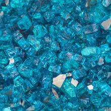 Lakeview Outdoor Designs 1/2-Inch Caribbean Blue Reflective Fire Glass - 80 Pounds
