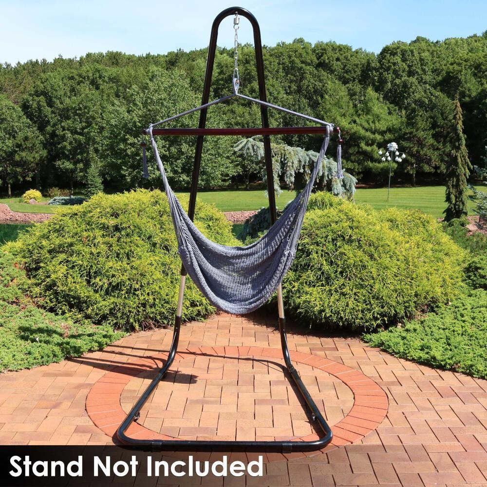 Ultimate Patio Extra Large Hanging Caribbean Hammock Chair - Gray - Lifestyle thumbnail