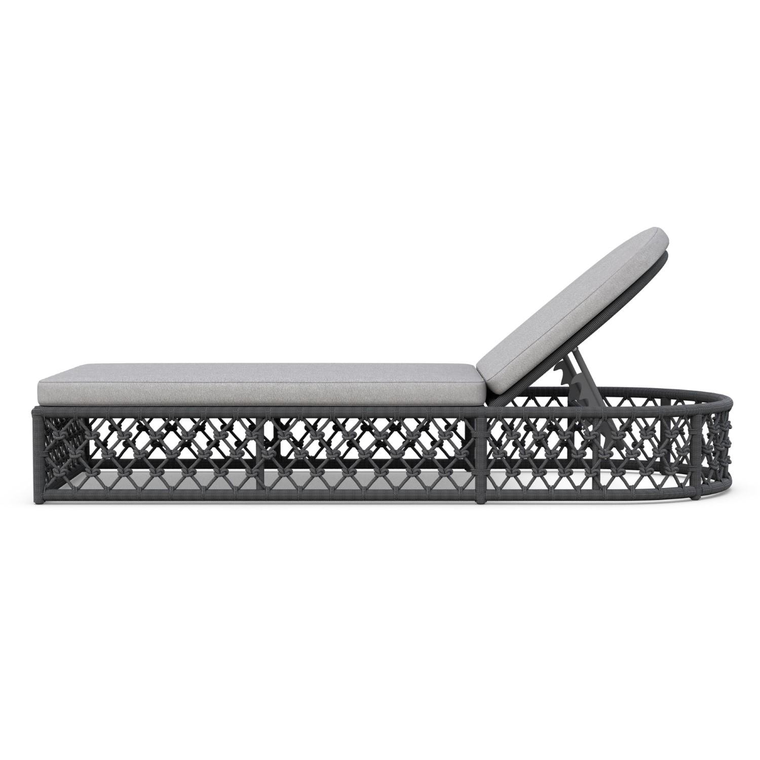 Amelia Woven Rope Chaise Lounge in Ash/Fog by Azzurro Living : BBQGuys
