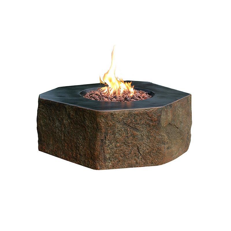 Columbia OFG105-NG 42-Inch Hexagon Natural Gas Fire Pit Table by Elementi - In Use - Patio - Lifestyle thumbnail