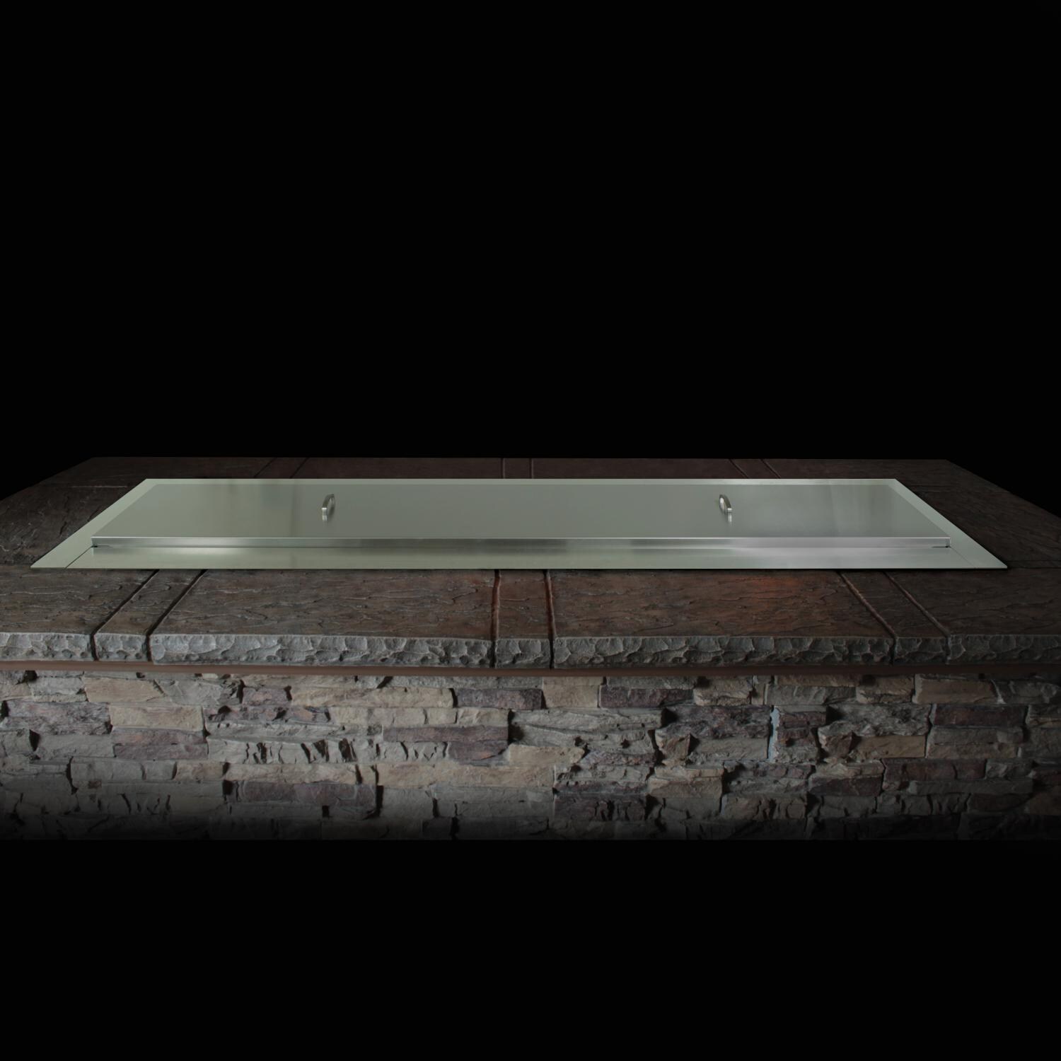 White Mountain Hearth By Empire Stainless Steel Weather Cover for 48-Inch Outdoor Linear Fire Pits