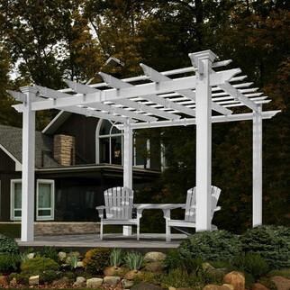 New England Arbors Mirage 8 X 8 Ft Vinyl Pergola