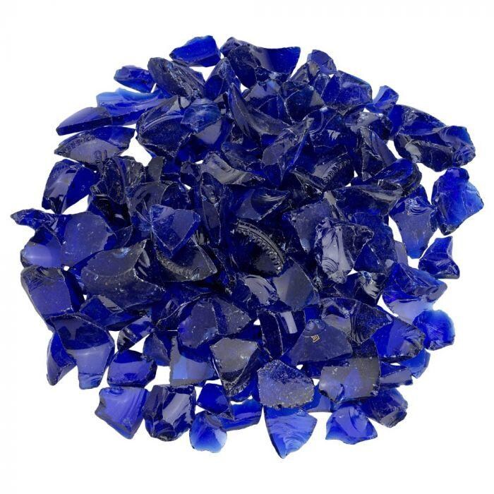 BBQGuys Signature CG-DKBLUE-M-10 1/2-Inch to 1-Inch Dark Blue Fire Pit Glass - Top View thumbnail