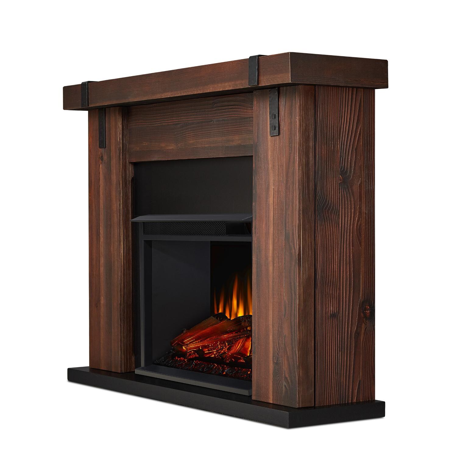 Real Flame - 9220E-CHBW - Aspen 49-Inch Electric Fireplace With Mantel - Chestnut Barnwood - Side View thumbnail