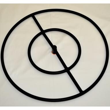 HPC 18Inch Round Black Steel DoubleRing Natural Gas Fire Pit Ring Burner Only BBQGuys