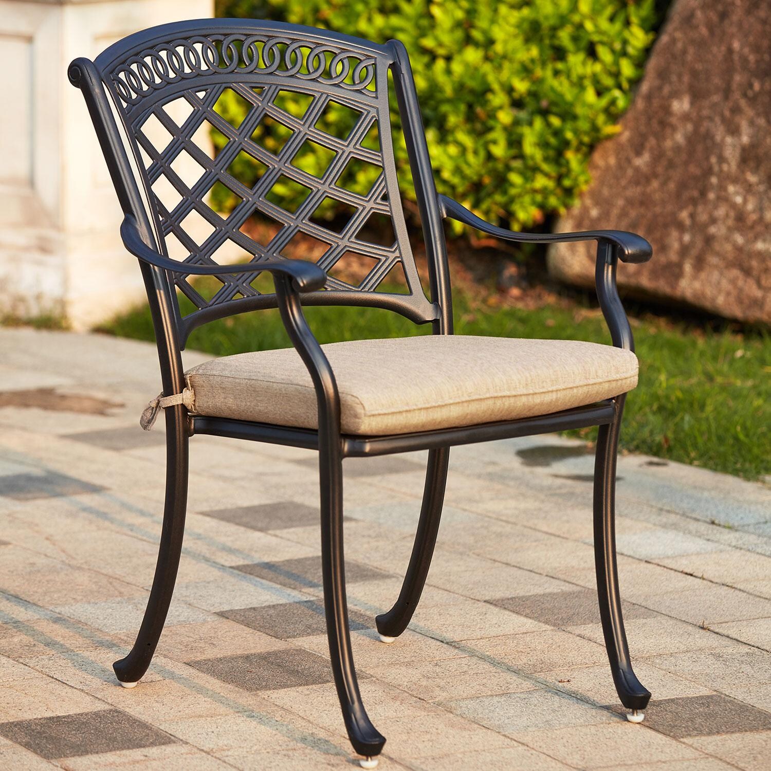 Darlee Sedona Dining Arm Chair W/ Beige Canvas Polyester Cushion - Dining Chair - Lifestyle thumbnail
