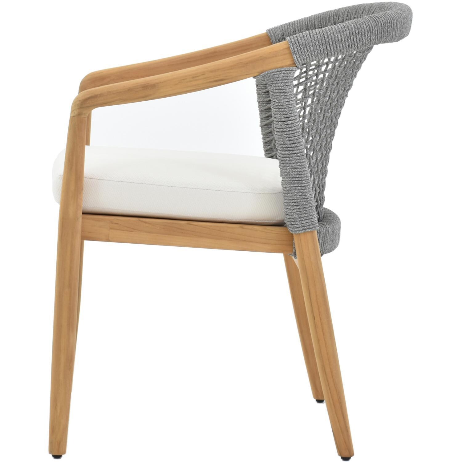 Lakeview Outdoor Designs LV-377-7 Ridgeview 5 Pc Teak Dining Set in Beige - Chair Side - White Background thumbnail