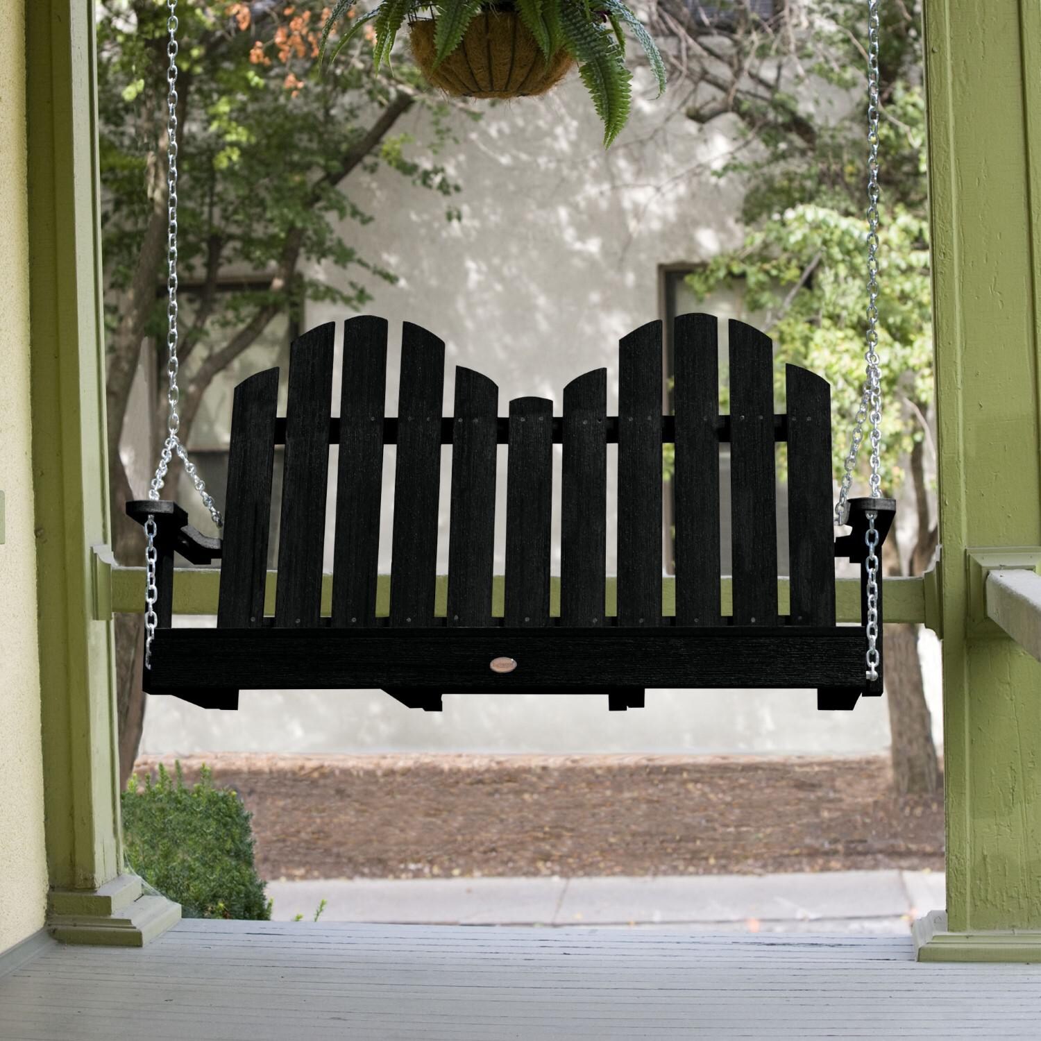 Lakeview Paradise Key 4-Foot Porch Swing - Black - Front thumbnail