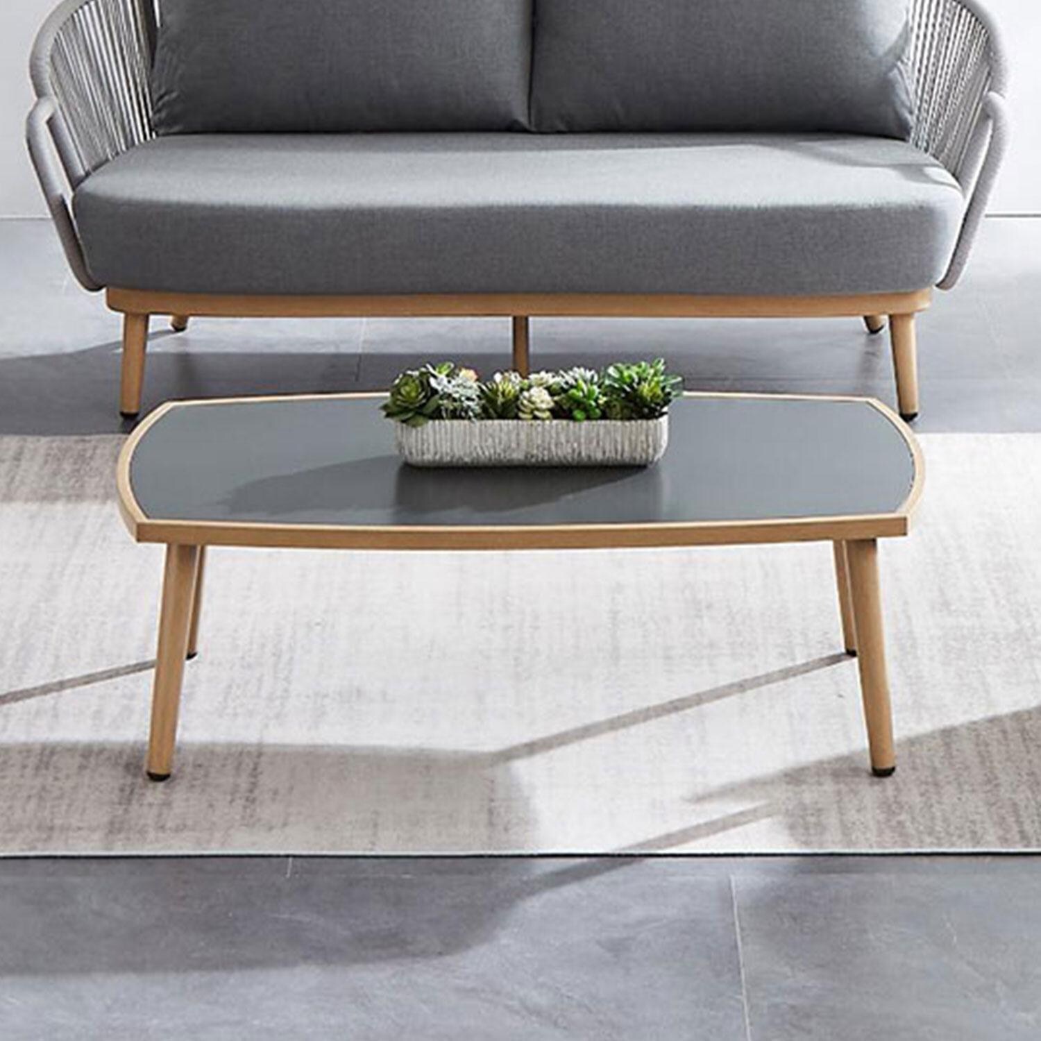 Evangeline 47 Inch Aluminum Coffee Table by Lakeview Outdoor Designs - By The Pool - Lifestyle thumbnail