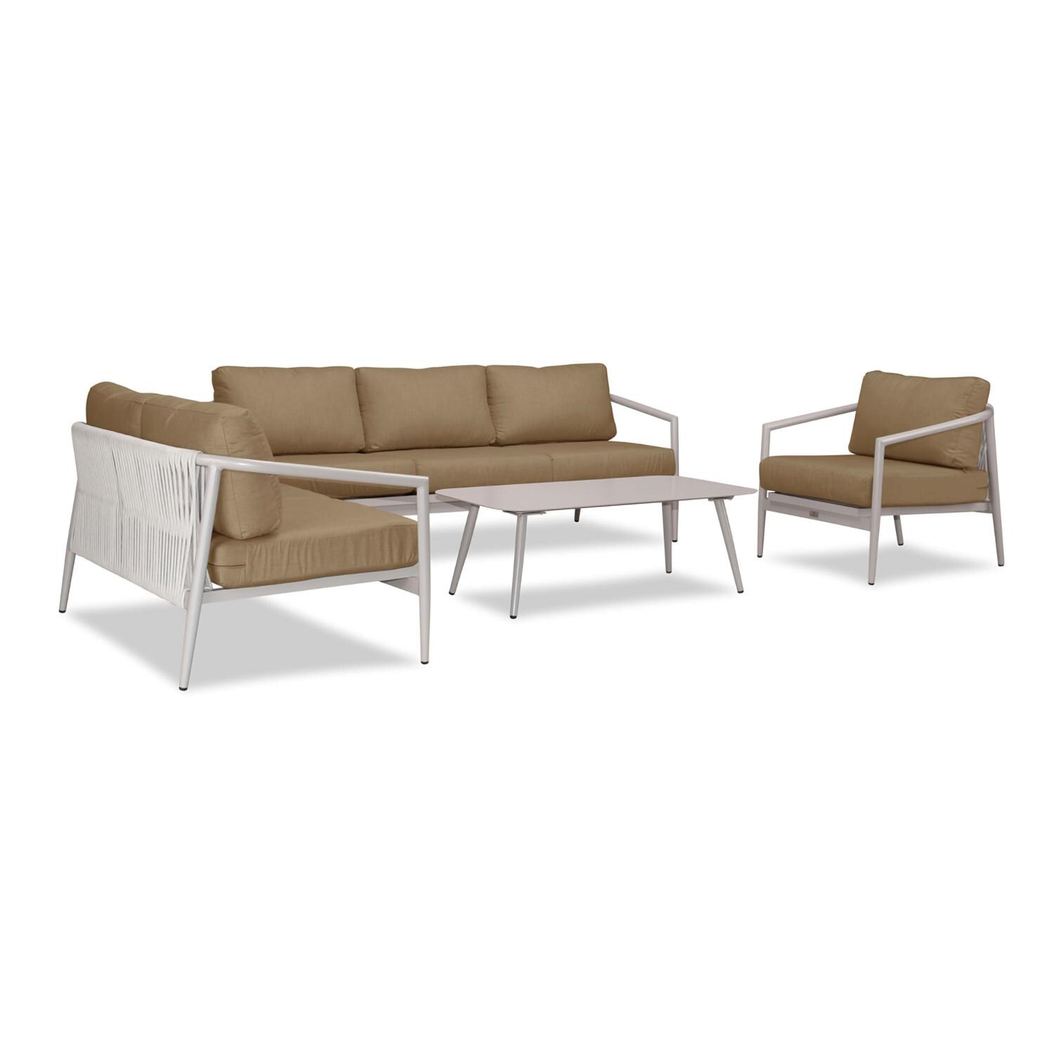 Lakeview Midnight Cove 4 Pc Aluminum Sofa Loveseat Seating Set in Urban Stone/Carrera/Heather Beige - Angled - White Background thumbnail