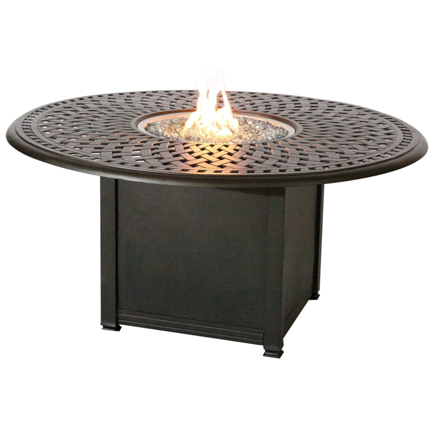 Darlee 201658-5PC-60QB Madison Cast Aluminum 52 Inch Patio Fire Pit Table thumbnail
