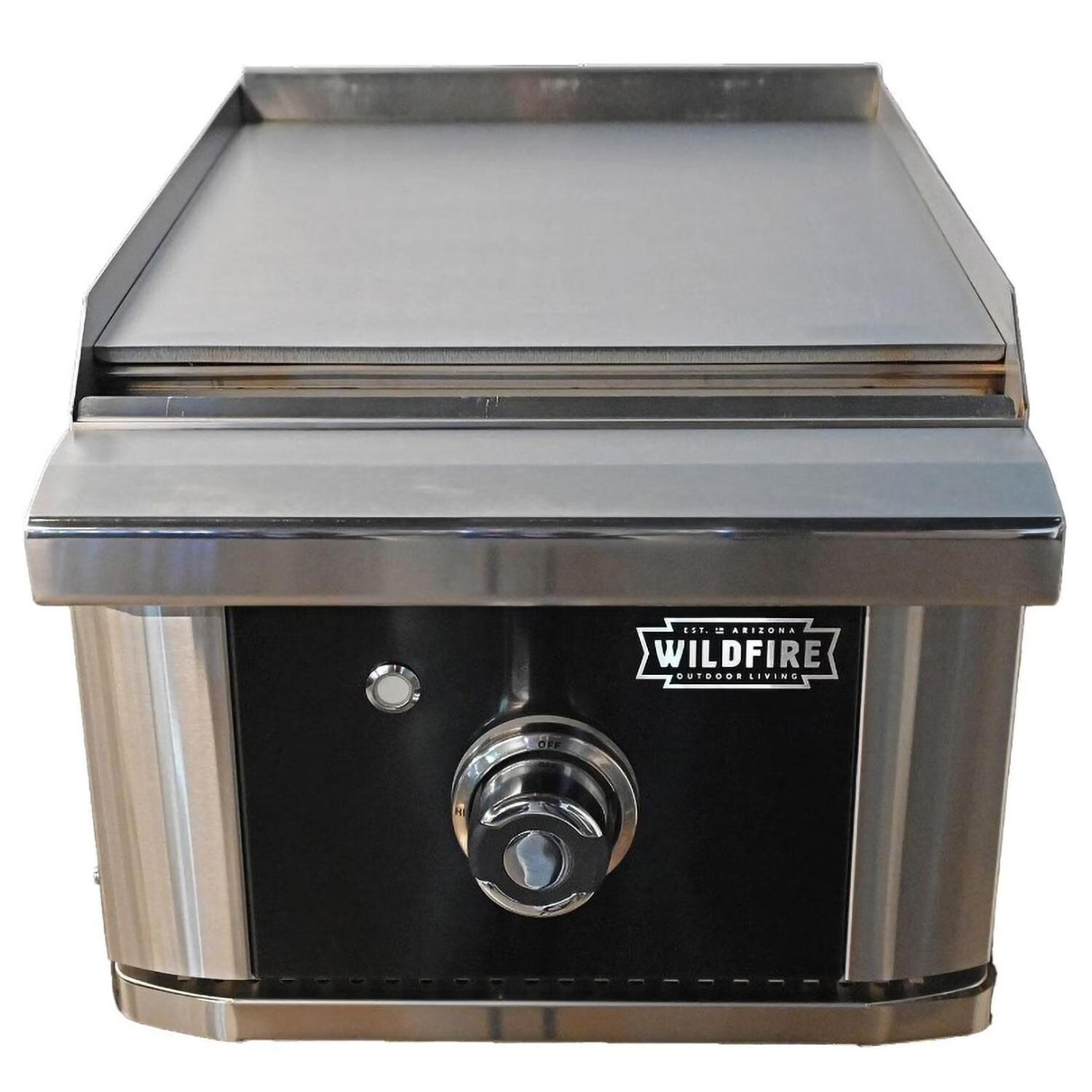 Wildfire WF-PRO42G-RH-NG Ultimate Grill Outdoor Kitchen Package w/15 Inch Side Griddle and 24 Inch Dual Refrigerator Drawers - Side Griddle - White Background thumbnail