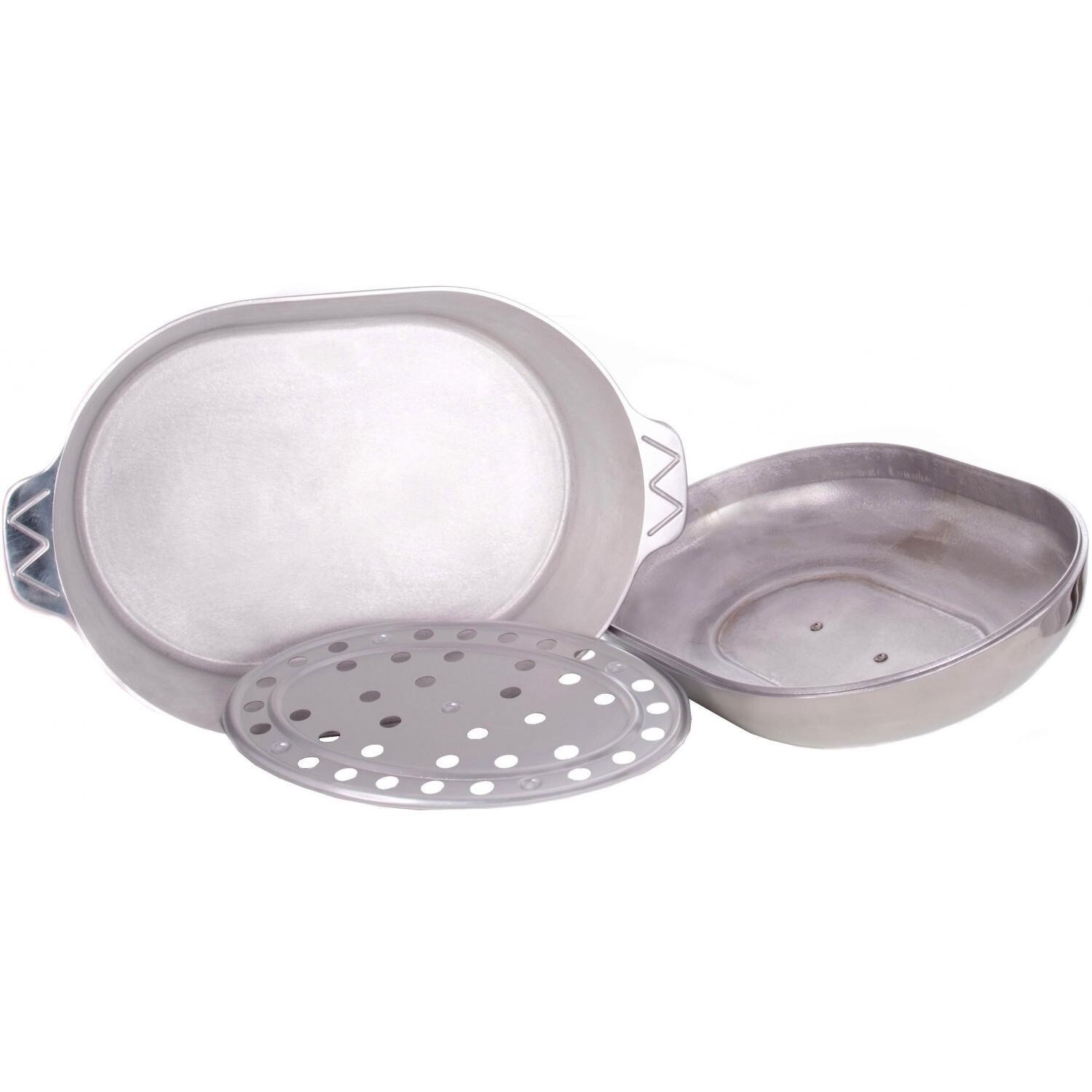 Cajun Cookware 18-Inch Oval Aluminum Roaster - Inside View thumbnail