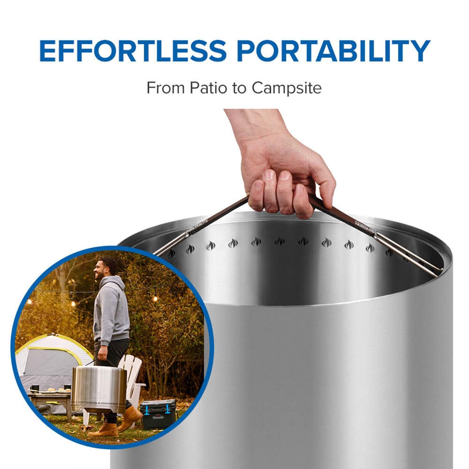 Napoleon NWFPMTI-SS Timberwolf 18-in Smokeless Round Fire Pit in Stainless Steel - Easy Transport - Detail thumbnail