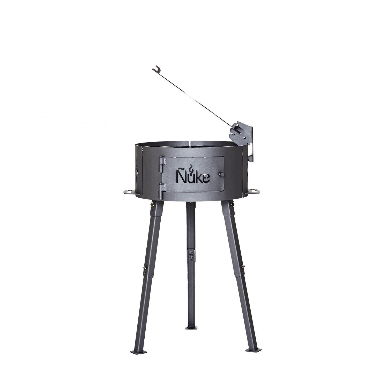 Nuke Malevo 20-Inch Charcoal Grill - Side View- Grid Up thumbnail