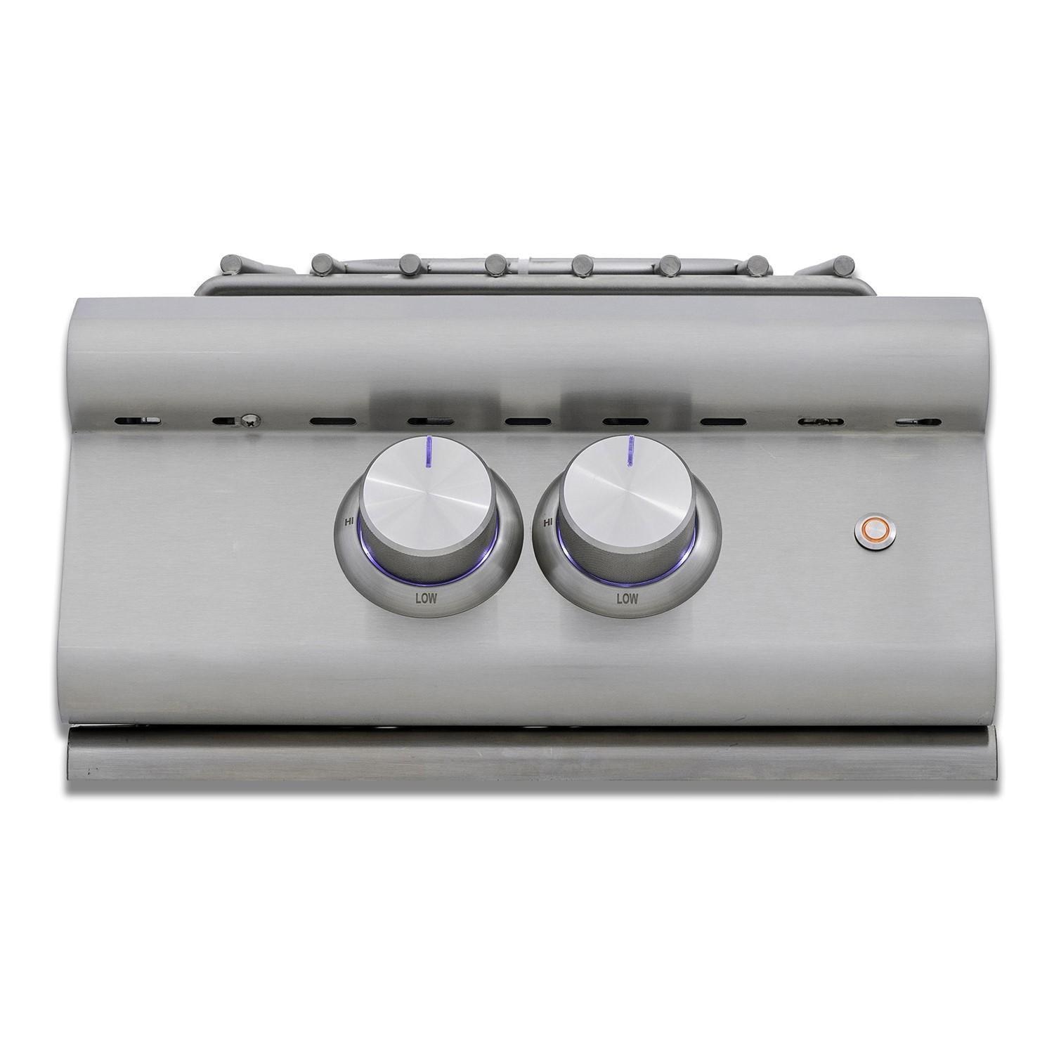Blaze BLZ-PBLTE3-NG Premium LTE + Built-In Natural Gas High Performance Power Burner w/ Wok Ring & Stainless Steel Lid - Front View - White Background thumbnail