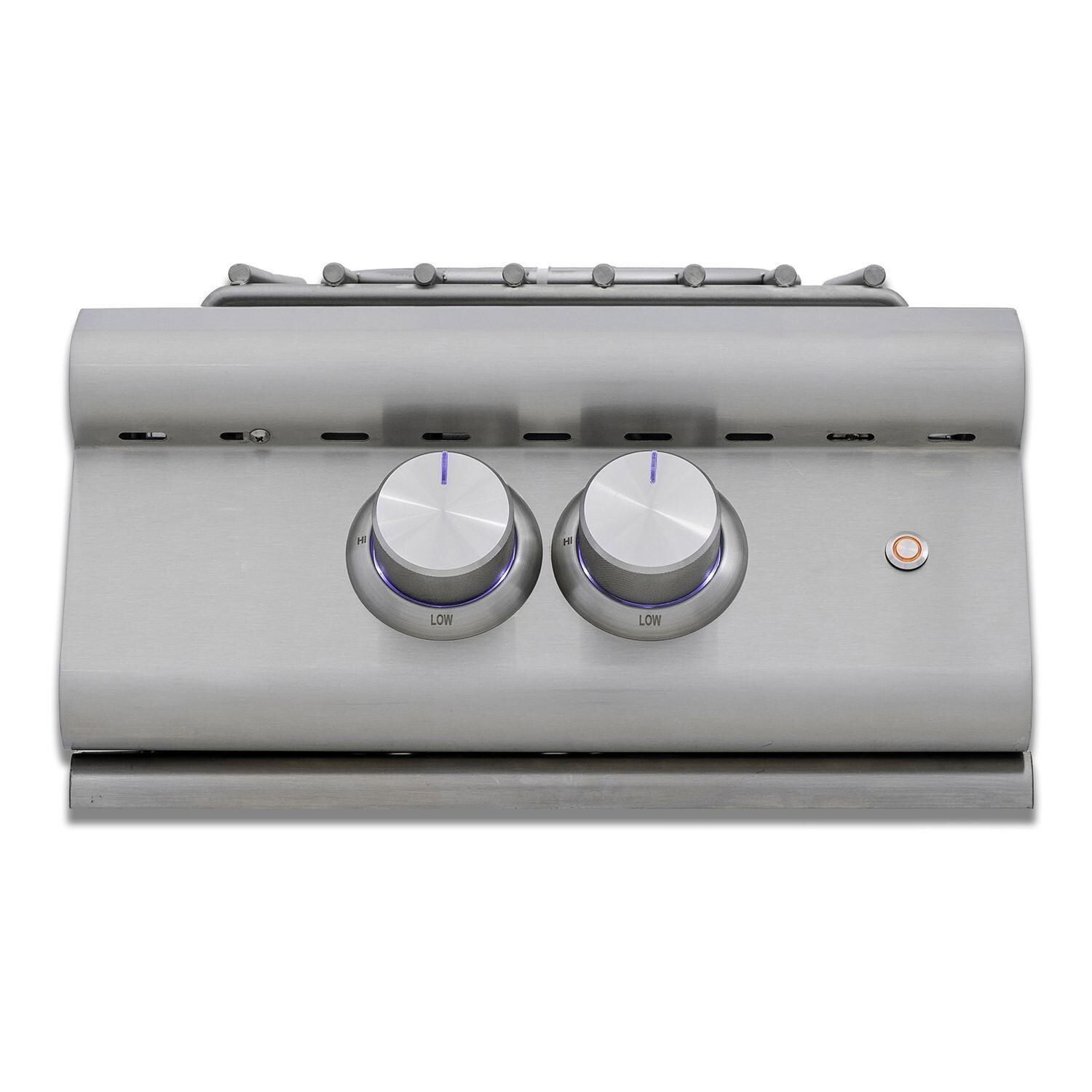 Blaze BLZ-PBLTE3-NG Premium LTE + Built-In Natural Gas High Performance Power Burner w/ Wok Ring & Stainless Steel Lid - Front View - White Background thumbnail