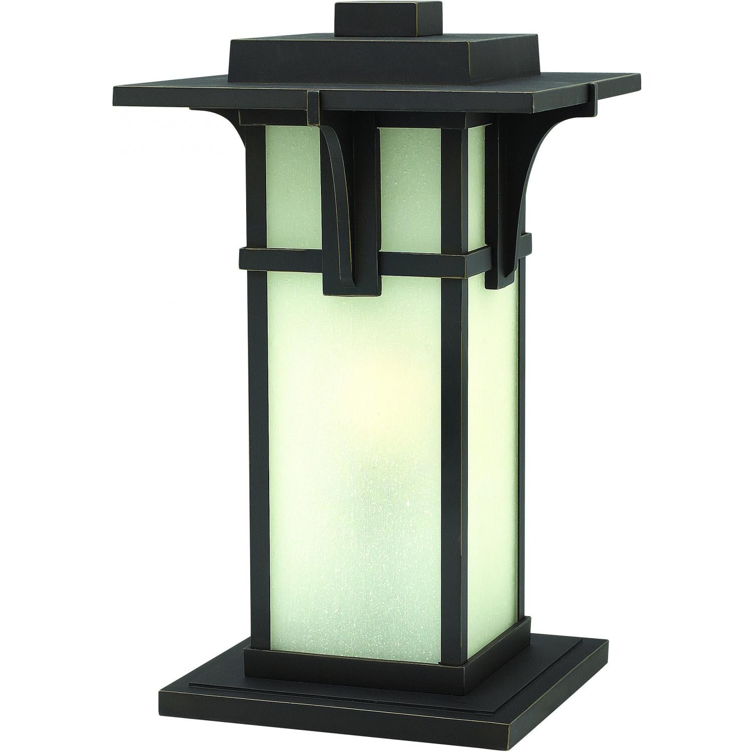 Hinkley Lighting Manhattan One Light 19-Inch Outdoor Pier Mount W/ Etched Glass - Oil Rubbed Bronze - 2237OZ
