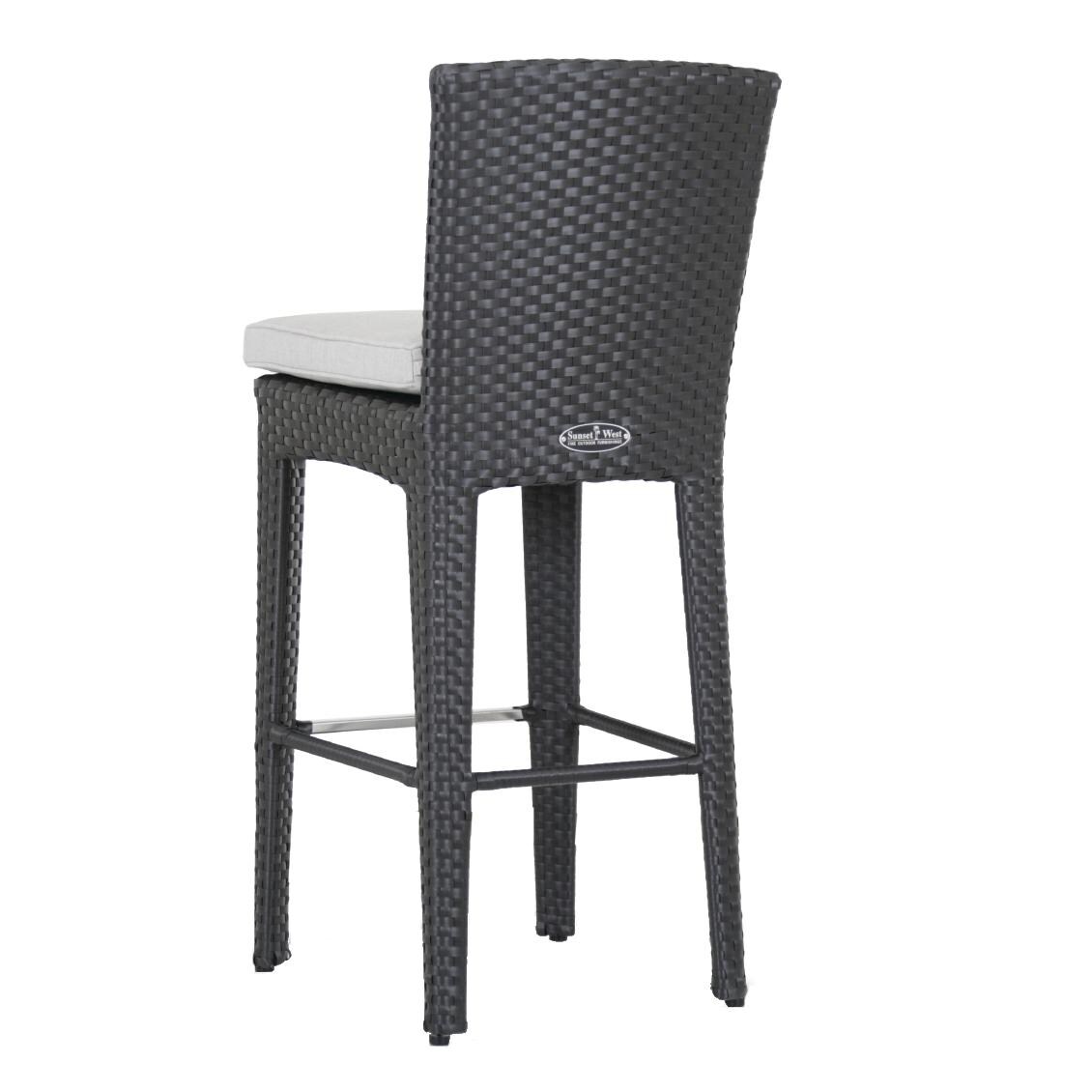 Solana 2 Piece Wicker Patio Counter Height Bar Stool -Back View thumbnail