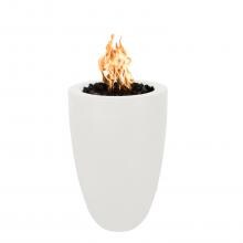 Top Fires by The Outdoor Plus Castillo 33-Inch Natural Gas Fire Pillar - Limestone Concrete - Match Light - No Access Door