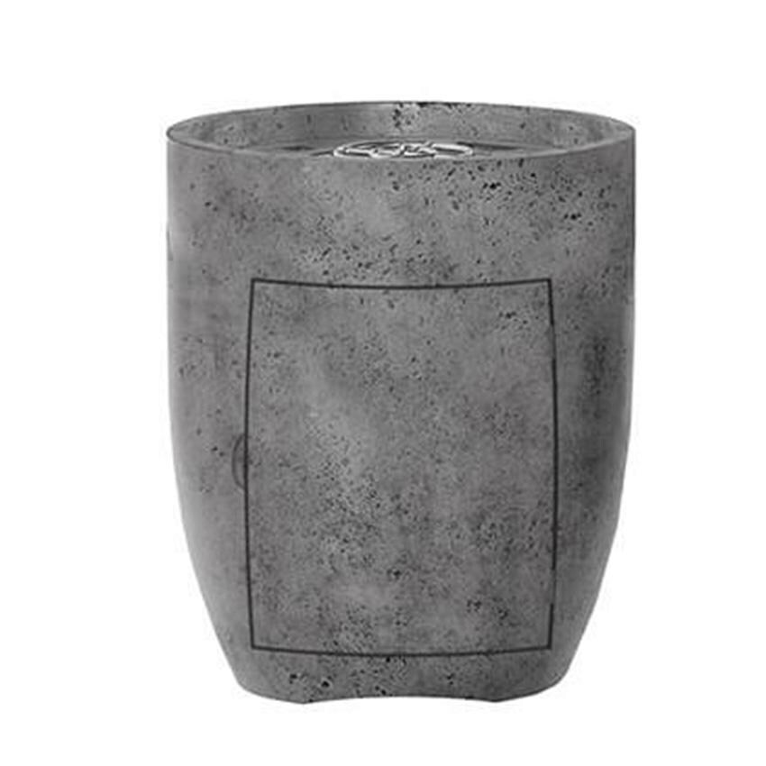 Pentola 3 24 Inch Round Glass Fiber Reinforced Concrete Propane Fire Bowl in Pewter by Prism Hardscapes - White Background thumbnail