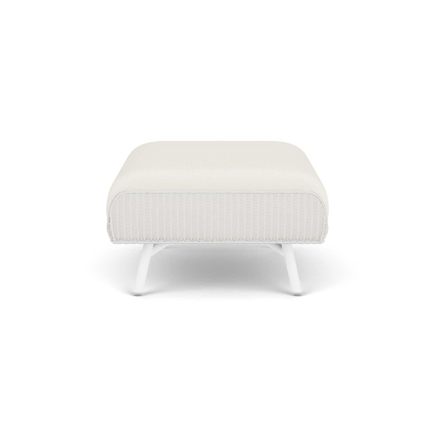 Lloyd Flanders Essence Ottoman W/Sailcloth Salt Fabric - Matte White Finish - Side thumbnail