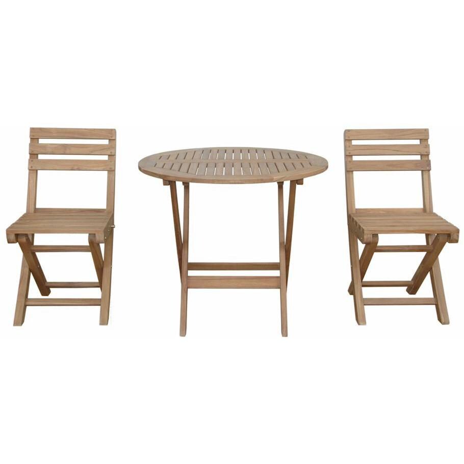 Anderson Teak Chester Alabama 2-Person Teak Patio Bistro Set - Front thumbnail