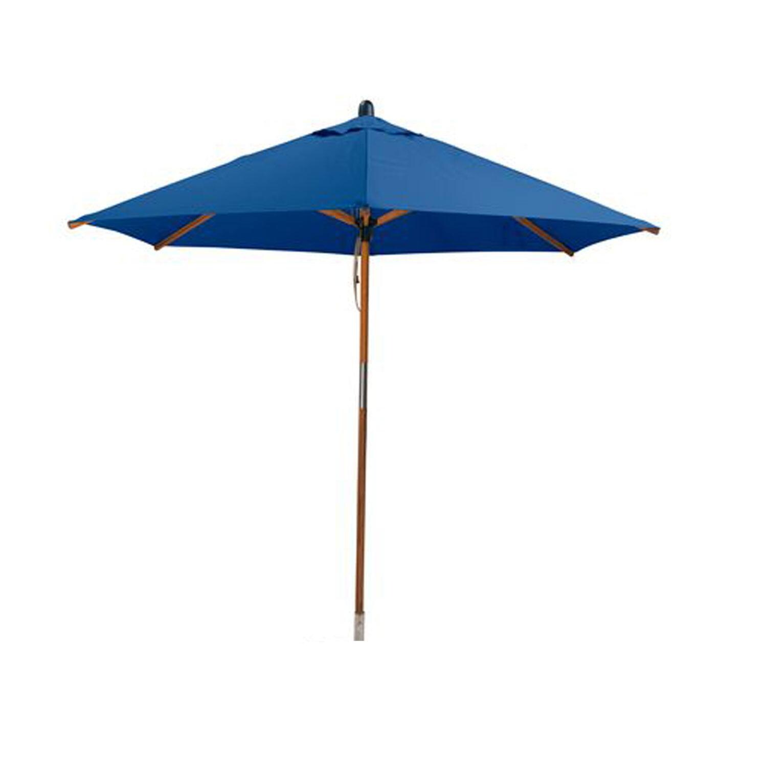 Bambrella Sirocco 9 Ft. Round Bamboo Umbrella - Ocean Blue Canopy