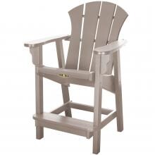 Pawleys Island Sunrise Poly Lumber Patio Adirondack Counter Height Patio Bar Stool - Weatherwood