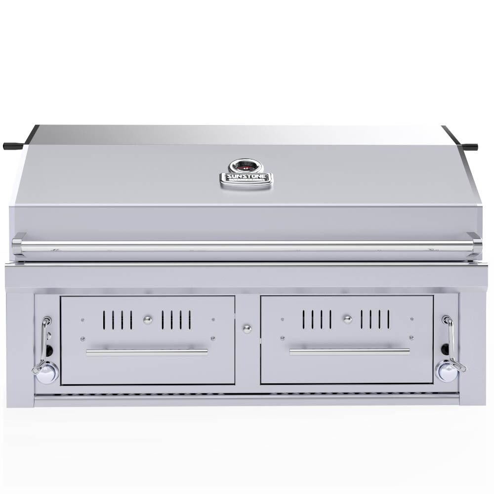 Sunstone EMCHDZ42-NG Series 42 Inch Natural Gas Hybrid Dual Zone Charcoal/Wood Burning Grill thumbnail