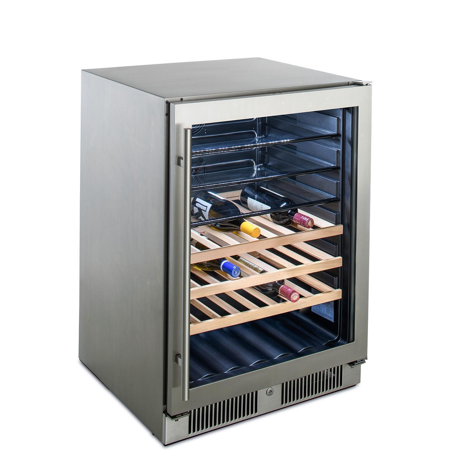 Blaze BLZ-GDBEV-5.5 24-in 5.5 Cu. Ft. Outdoor Rated Beverage Cooler - Side View w/ Drinks - White Background thumbnail