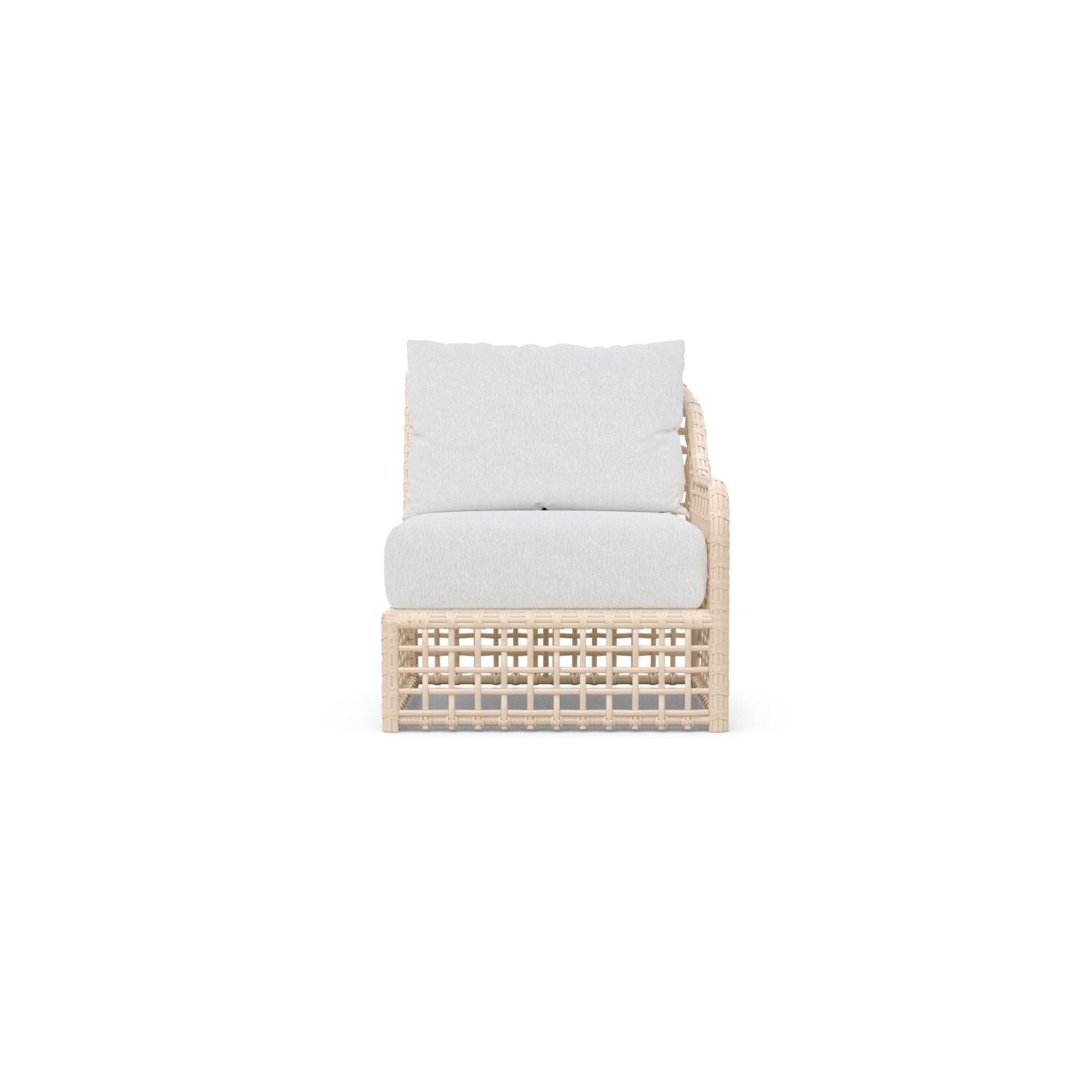 Azzurro Living KIA-W05LAC-CU Kiawah Wicker Left Arm Club Chair in Almond/Cloud - Front - White Background thumbnail