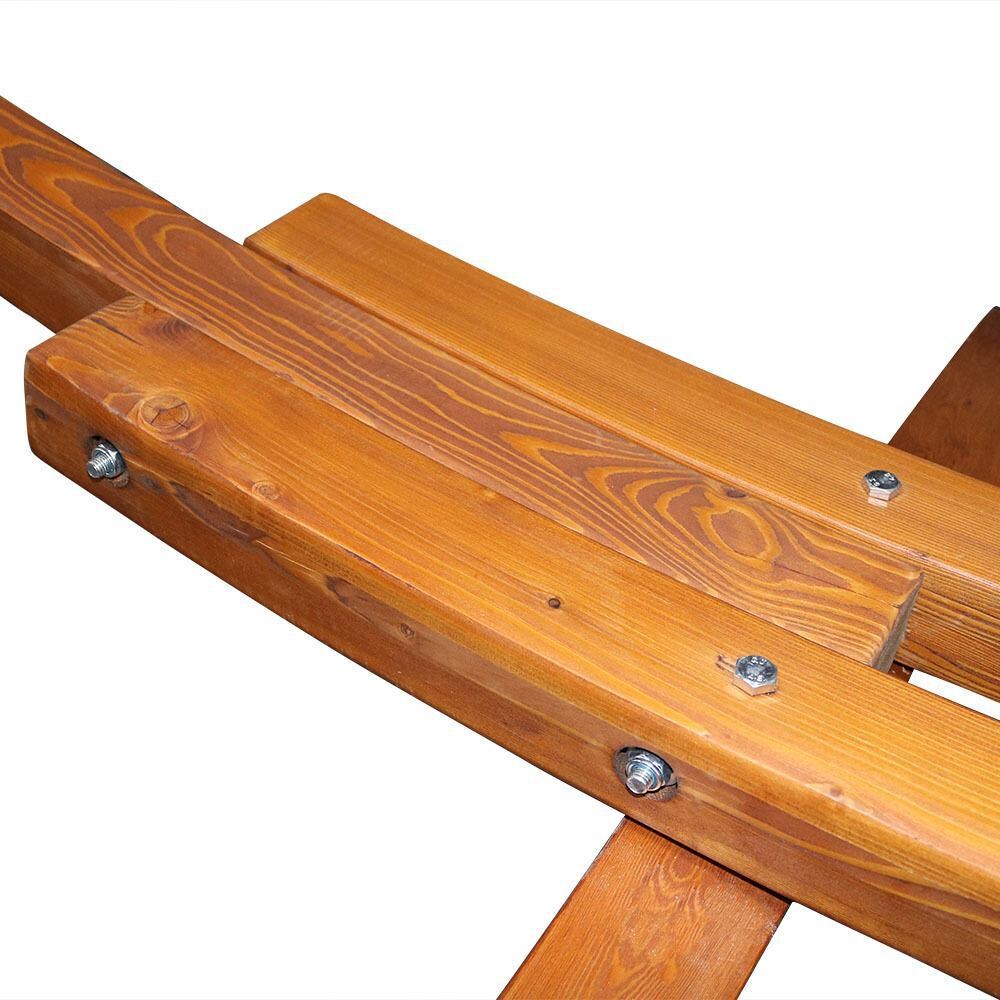 Ultimate Patio Solid Wood Curved Hammock Stand - Natural - Close-Up thumbnail