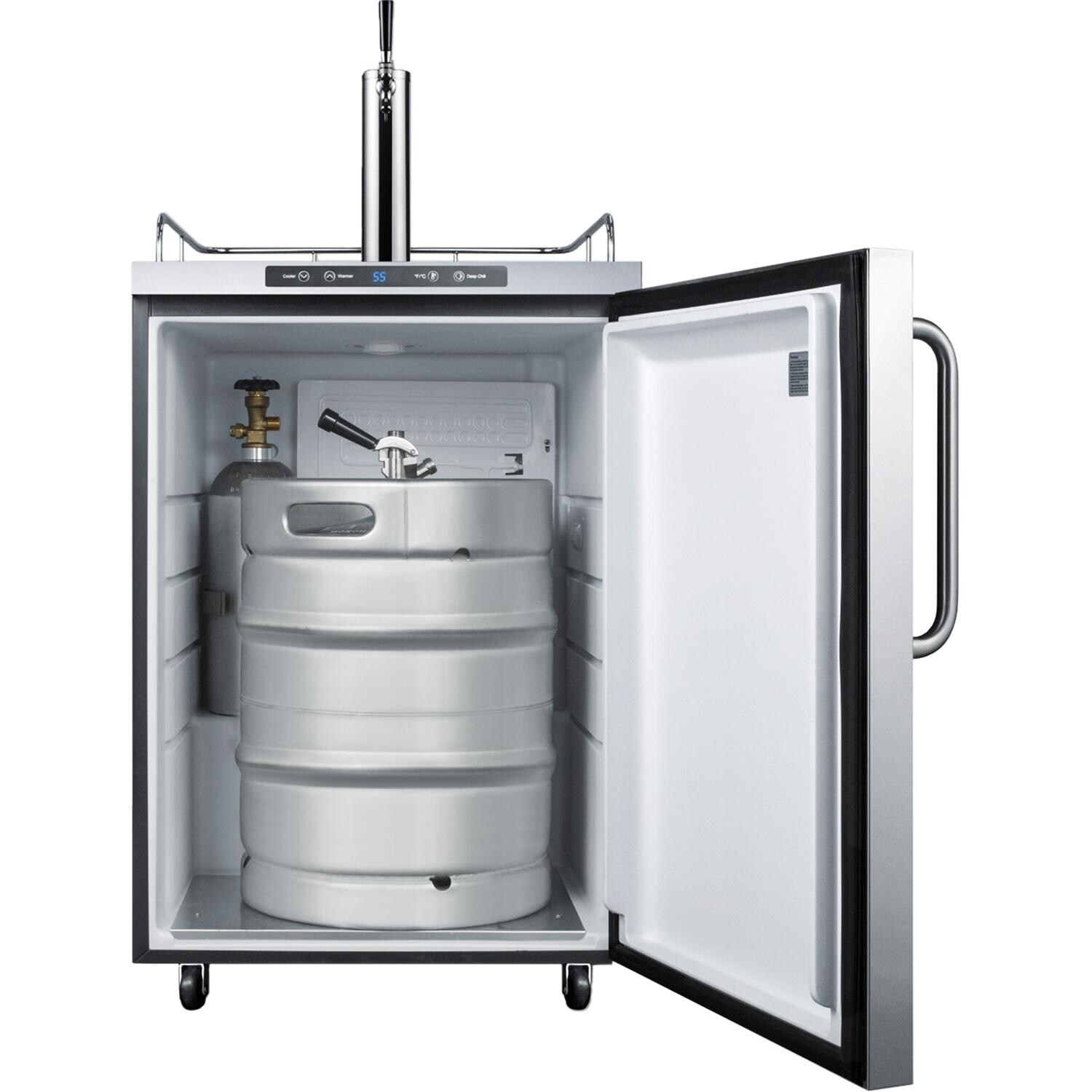 Summit Commercial 24-Inch 5.6 Cu. Ft. Outdoor Rated Single Tap Beer Dispenser / Kegerator - With Full Keg thumbnail