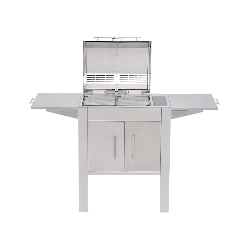 Kenyon C70425 Texan IntelliKEN Touch 3000 Watt Split Lid Electric Grill - 240V - Shelves Up thumbnail