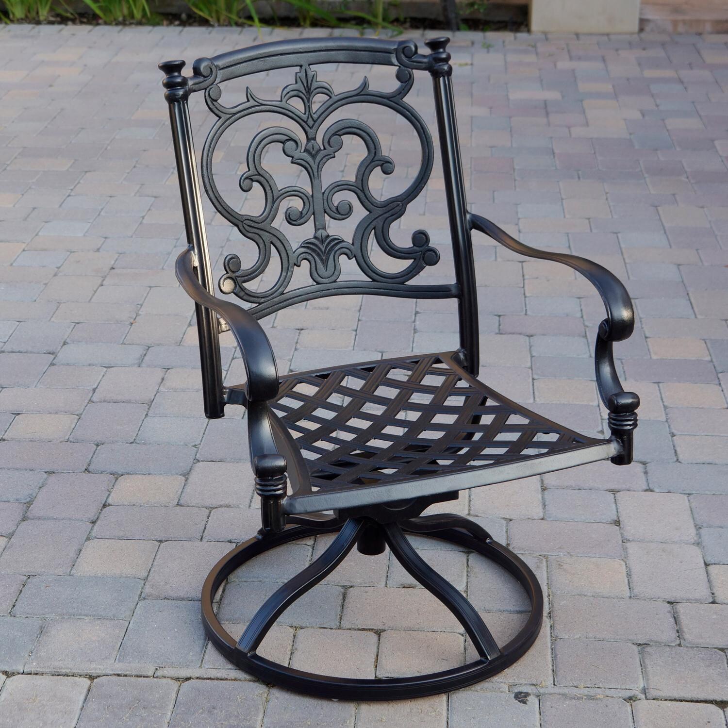 Darlee Santa Barbara 3 Pc Cast Aluminum Bistro Set w/ 24 Inch Series 60 Ice Bucket End Table - Chair, No Cushion - Lifestyle thumbnail