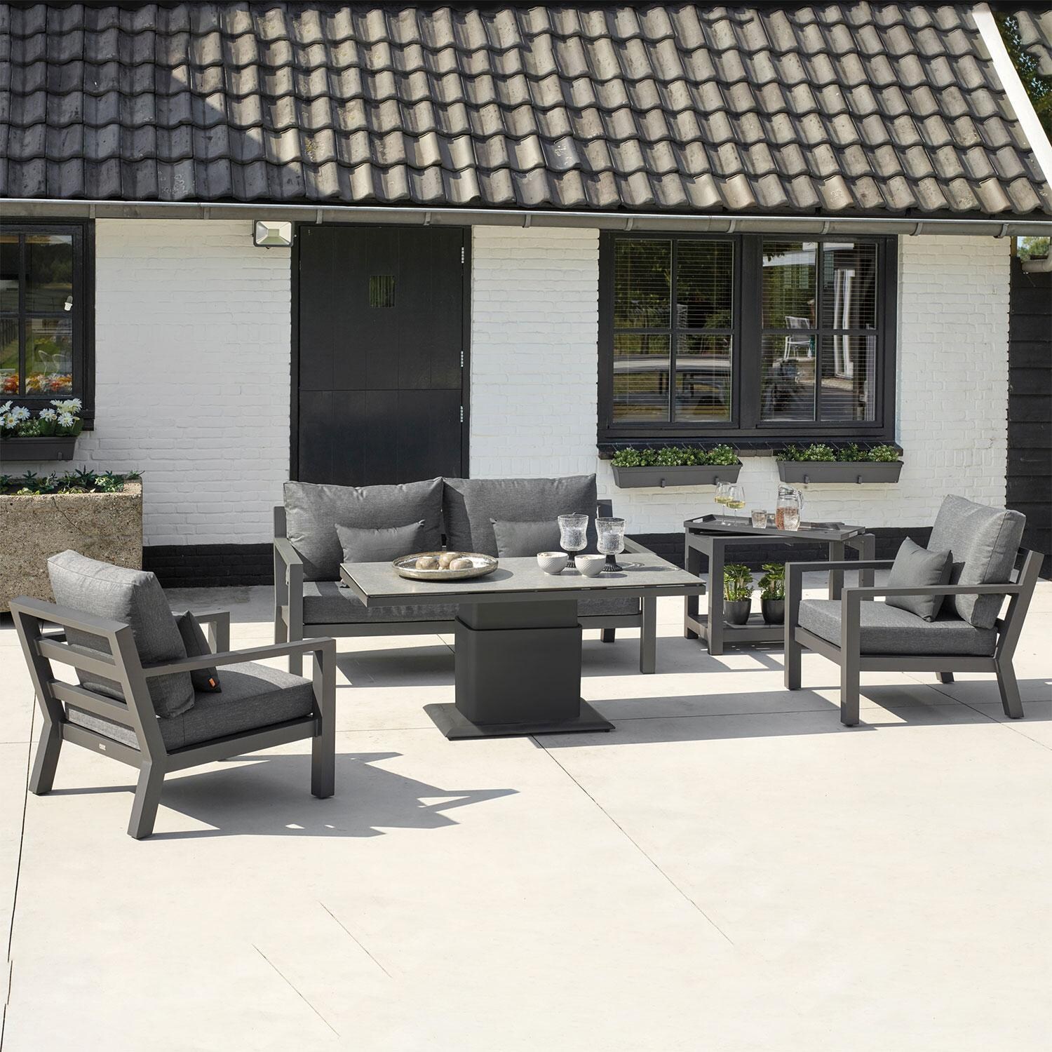 Timber 4 Pc Aluminum Seating Set w/ Adjustable Table by KETTLER