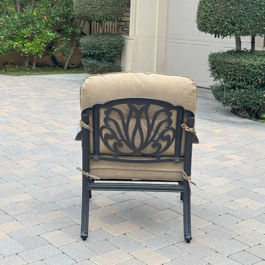 Elisabeth Cast Aluminum Pc Set Club Chair Set in Antique Bronze