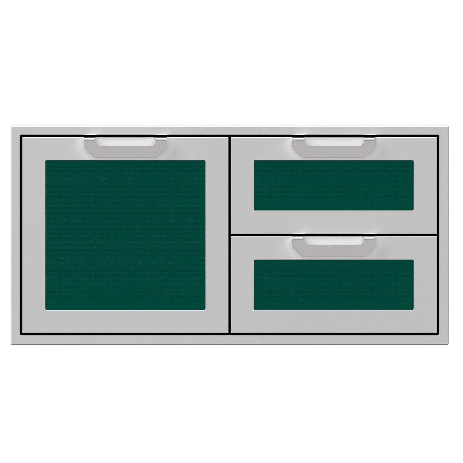 Hestan 42-Inch Double Drawer And Single Storage Door Combo - Grove - AGSDR42-GR